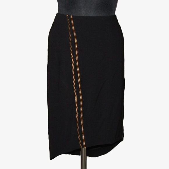 NWT Rag & Bone Raj Black Asymmetric Skirt Sz 2 - Picture 2 of 6